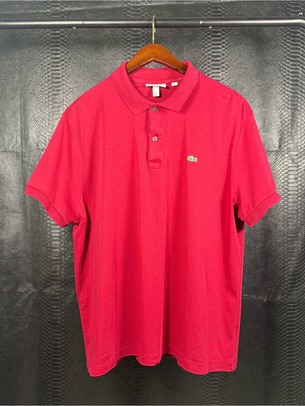Lacoste Polo Shirt Mens 2XL Red Regular Fit Embroidered Logo Golf Performance